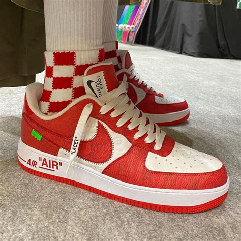 louis vuitton nike air force red